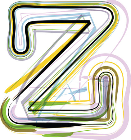 Organic Font illustration. Letter zのイラスト素材
