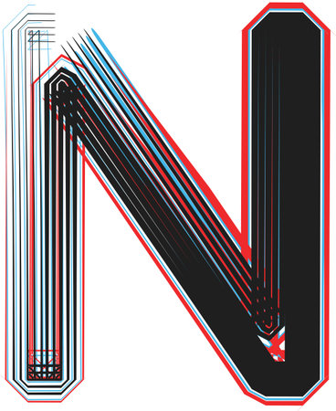 Font illustration letter Nのイラスト素材