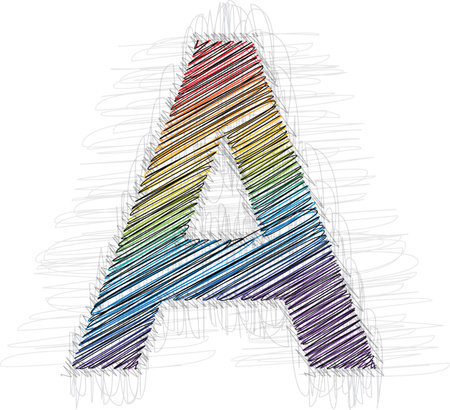 Hand draw font LETTER Aのイラスト素材