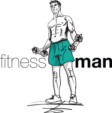 Fitness man illustrationのイラスト素材