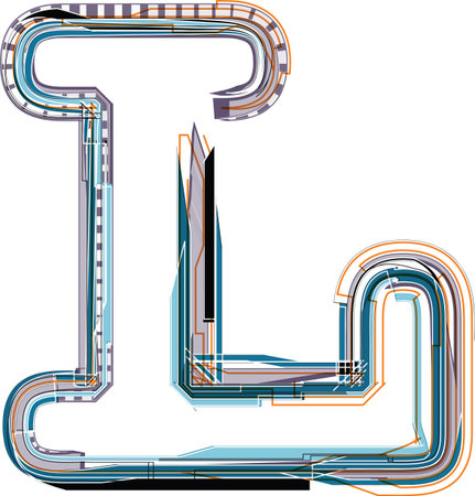 Font illustration LETTER Lのイラスト素材