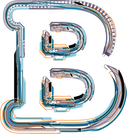 Font illustration LETTER Bのイラスト素材