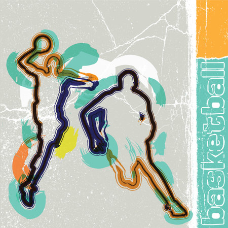 Basketball player in actionのイラスト素材