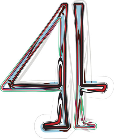 font illustration NUMBER 4のイラスト素材