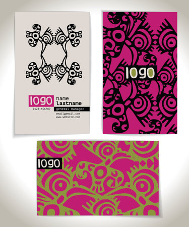 Ancient Business card designのイラスト素材