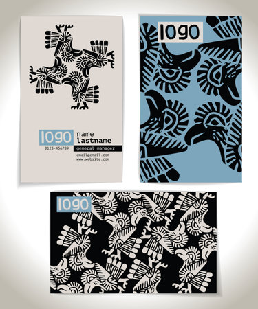 Ancient Business card designのイラスト素材