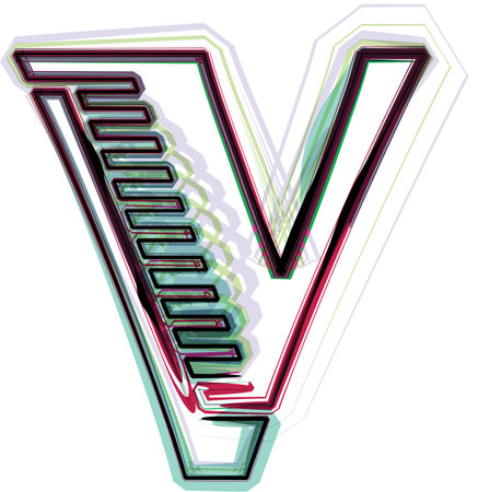 font Illustration Letter Vのイラスト素材