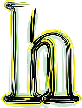 font illustration letter hのイラスト素材