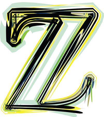 font illustration letter zのイラスト素材