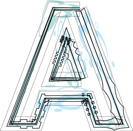 Font illustration letter Aのイラスト素材