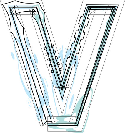 Font illustration letter Vのイラスト素材
