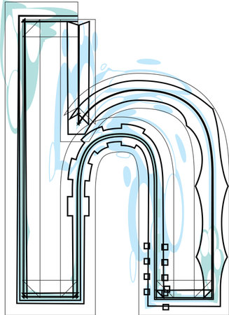 Font illustration letter hのイラスト素材