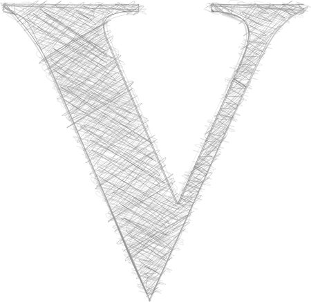 Freehand Typography Letter Vのイラスト素材