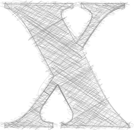 Freehand Typography Letter xのイラスト素材