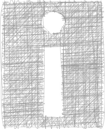 Freehand Typography Letter iのイラスト素材