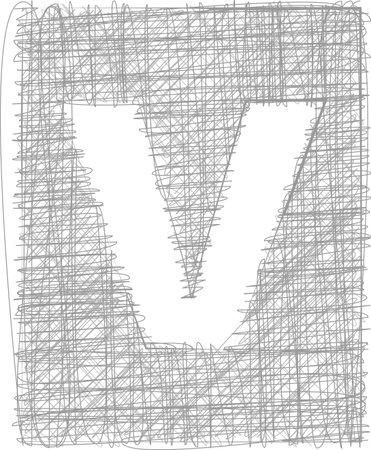 Freehand Typography Letter vのイラスト素材