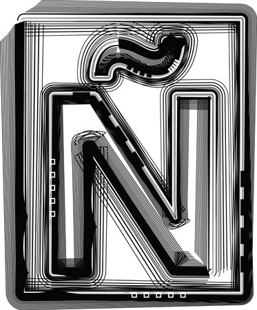 Striped Font Letter Ãのイラスト素材