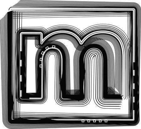 Striped font LETTER mのイラスト素材