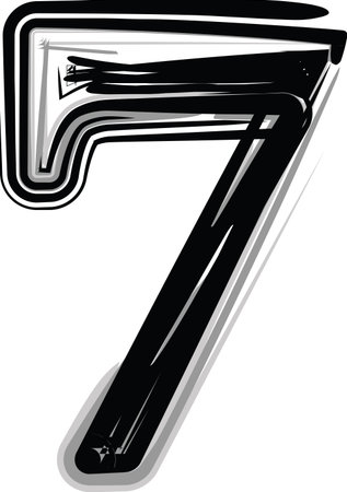Freehand Typography Number 7のイラスト素材