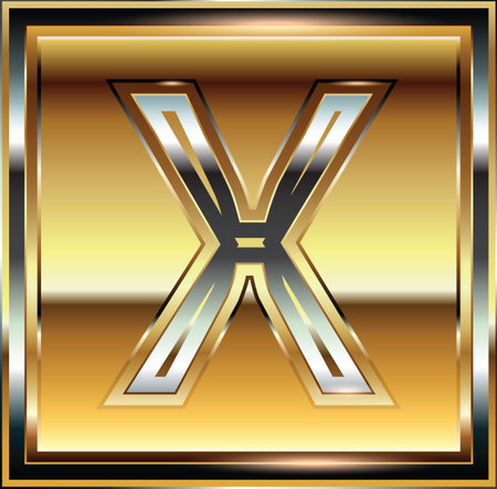 Ingot Font illustration Letter Xのイラスト素材