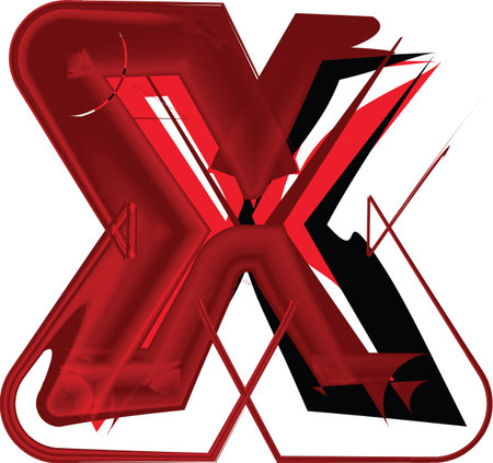 Artistic font letter xのイラスト素材
