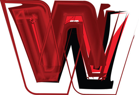 Artistic font letter wのイラスト素材