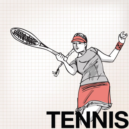 Illustration of Woman playing tennisのイラスト素材