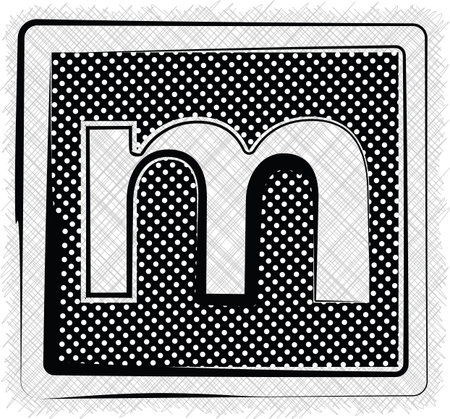 Polka Dot Font LETTER mのイラスト素材