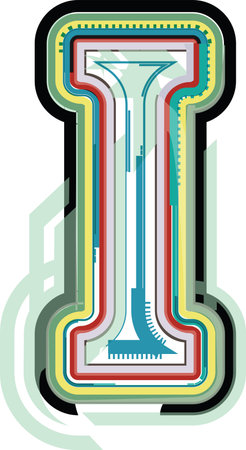 Abstract colorful Letter Iのイラスト素材