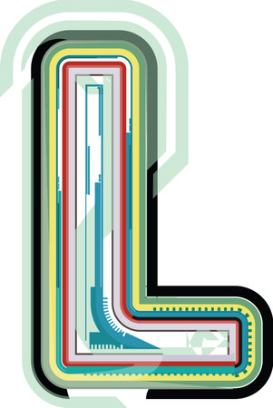 Abstract colorful Letter Lのイラスト素材