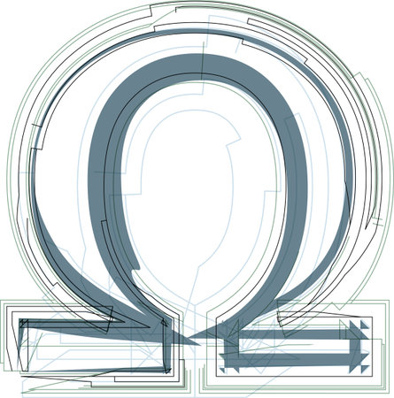 Abstract omega sign vector illustrationのイラスト素材