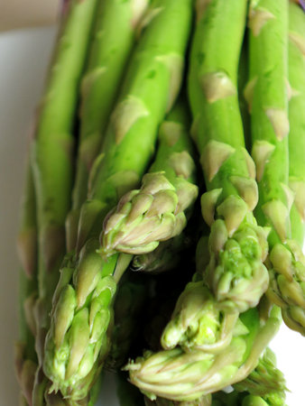 Fresh, green asparagus close-upの写真素材