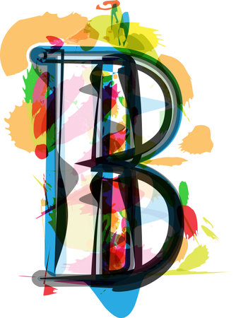 Artistic Font vector Illustration - Letter Bのイラスト素材