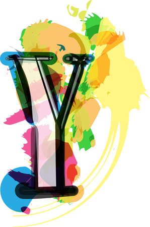 Artistic Font vector Illustration - Letter Yのイラスト素材