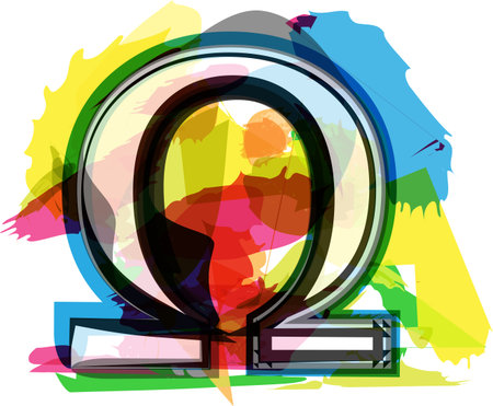 Artistic omega sign vector illustrationのイラスト素材