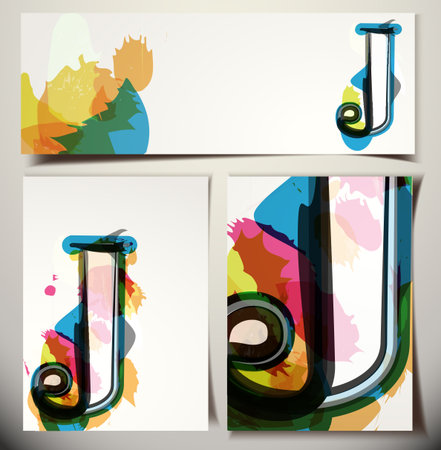 Artistic Greeting Card Font vector Illustration - Letter Jのイラスト素材