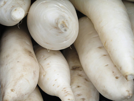 turnip for sale at the Farmers Marketの写真素材