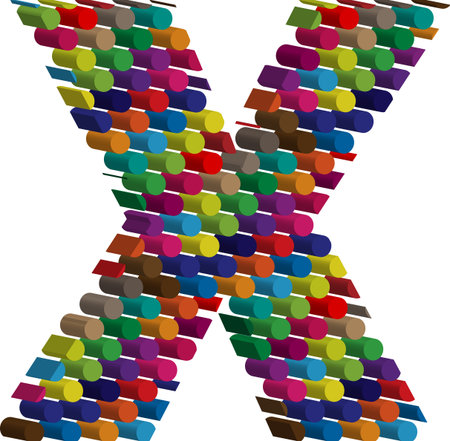Colorful three-dimensional font letter xのイラスト素材