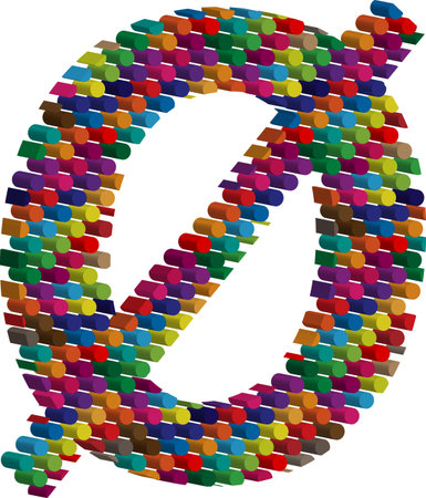 Colorful threedimensional font number 0のイラスト素材