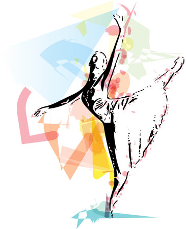 abstract sketch of beautiful ballerinaのイラスト素材