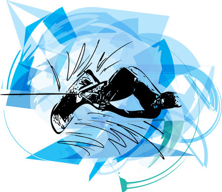 Water skiing abstract vector illustrationのイラスト素材