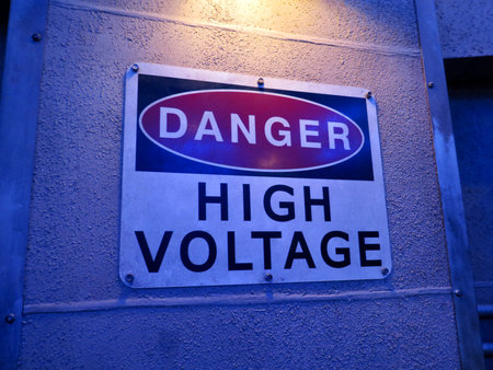 danger high voltage - sefety signの写真素材