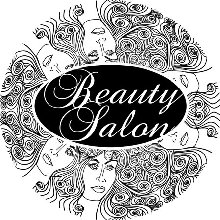 Beauty Salon Cover with Abstract beautiful woman face illustration on the backgroundのイラスト素材