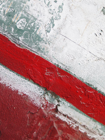 Aged street wall background with colorful paint splashesの写真素材