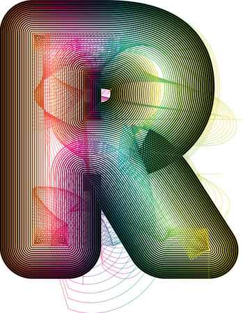 Abstract colorful Letter R. Vector Illustrationのイラスト素材