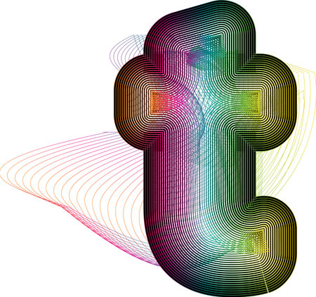 Abstract colorful Letter t. Vector Illustrationのイラスト素材