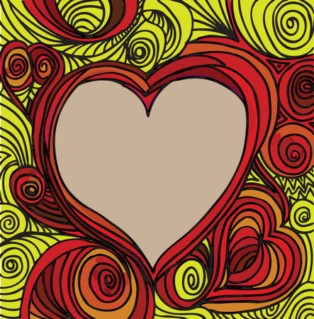 Ornate heart sketch abstract backgroundのイラスト素材
