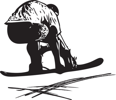 Sketch of Sandboarding colorful abstract illustrationのイラスト素材