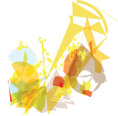 Trendy colorful transparent shapes abstract background illustrationのイラスト素材