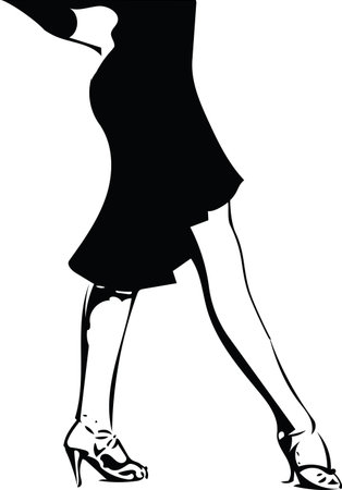 Abstract drawing of Latino Dancing woman legs vector illustration.のイラスト素材